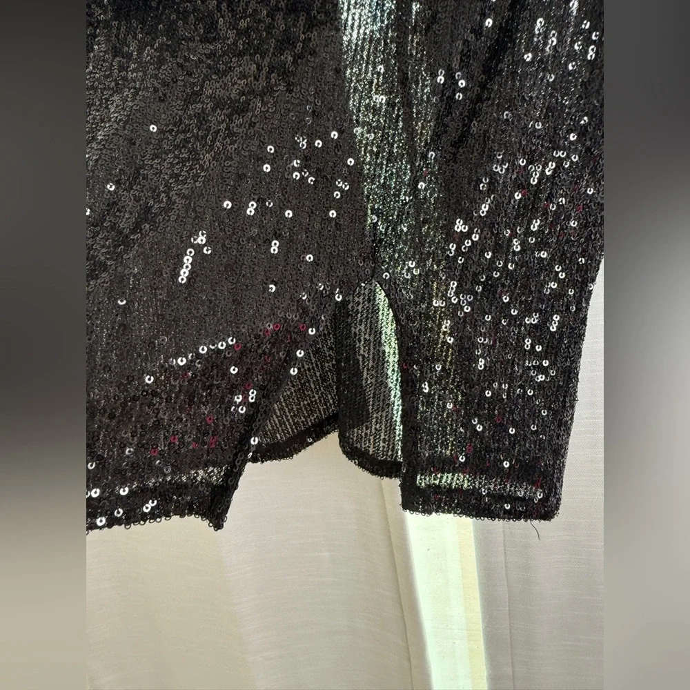 East N West Label Black sequin star crop top & mini skirt set festival | Size M - Picture 14 of 17